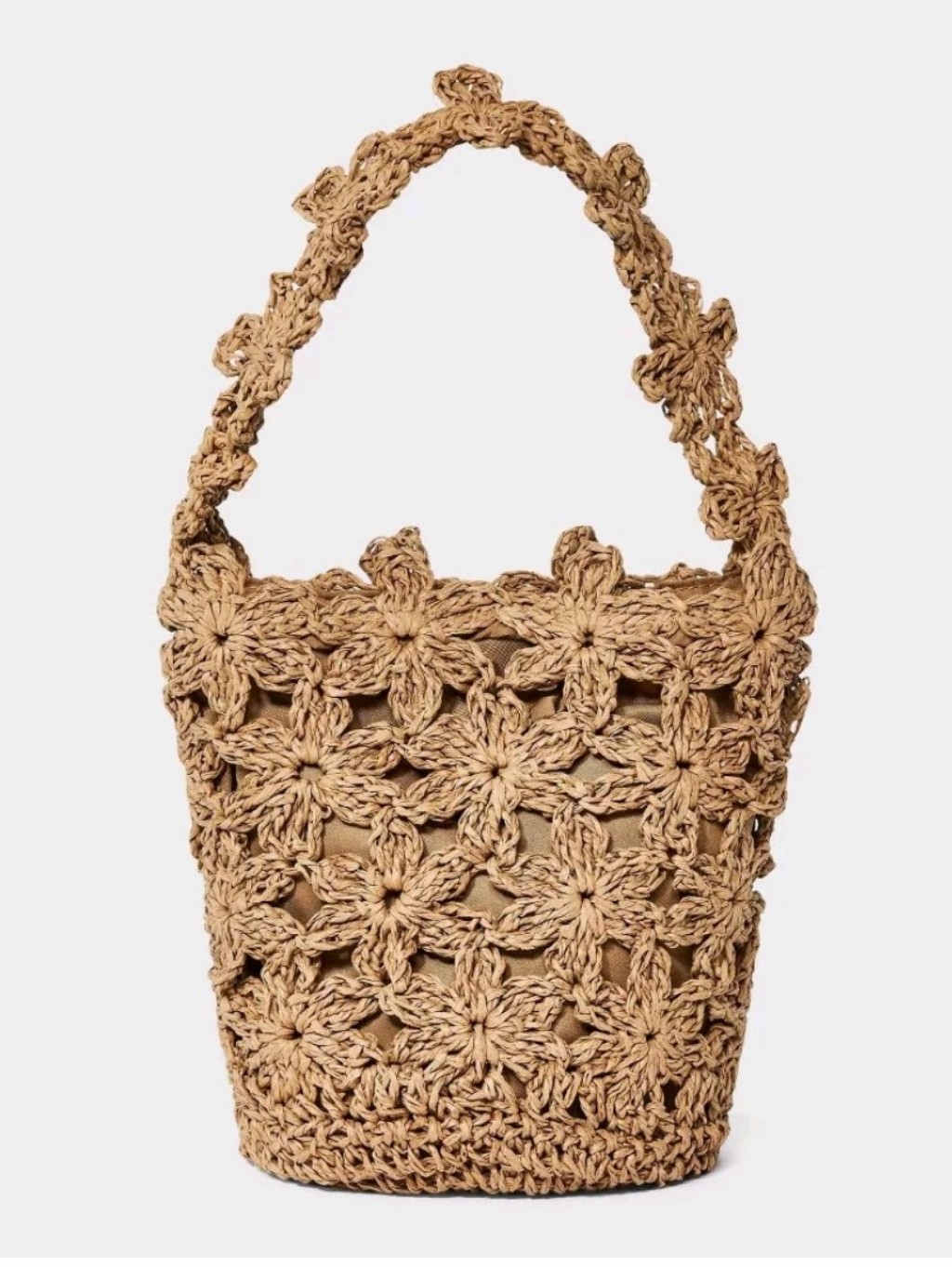 Nwt A New Day Straw Mini Floral Bucket Bag
